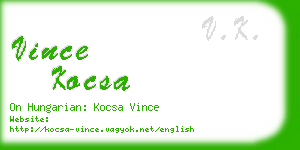 vince kocsa business card